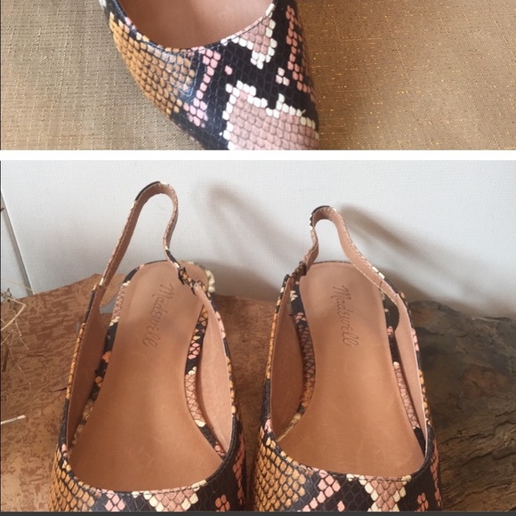 Madewell Margot Snake Pattern Slingback Flat - 6 - Picture 2 of 8